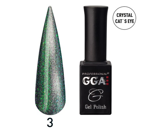 Изображение  Гель-лак для ногтей GGA Professional Crystal Cat's Eye 10 мл, № 03, Объем (мл, г): 10, Цвет №: 03