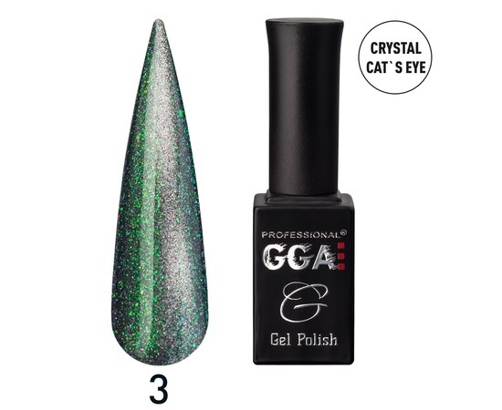 Зображення  Гель-лак для нігтів GGA Professional Crystal Cat's Eye 10 мл, № 03, Об'єм (мл, г): 10, Варіант: 03