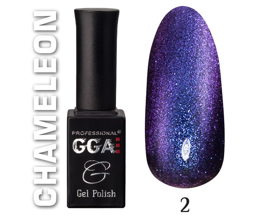 Изображение  Gel polish for nails GGA Professional Chameleon 10 ml, № 02, Volume (ml, g): 10, Color No.: 2