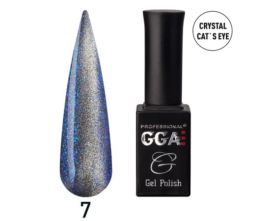 Зображення  Гель-лак для нігтів GGA Professional Crystal Cat's Eye 10 мл, № 07, Об'єм (мл, г): 10, Цвет №: 07