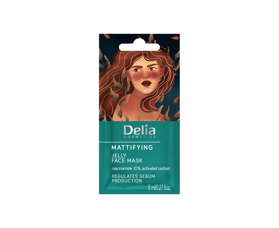 Зображення  Желейна маска для обличчя DELIA матуюча, 8 мл