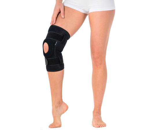 Изображение  Бандаж для коленного сустава с ребрами жесткости, неопреновый TIANA Тип 511 (черный) размер 1 36 – 38 см, Размер: 1