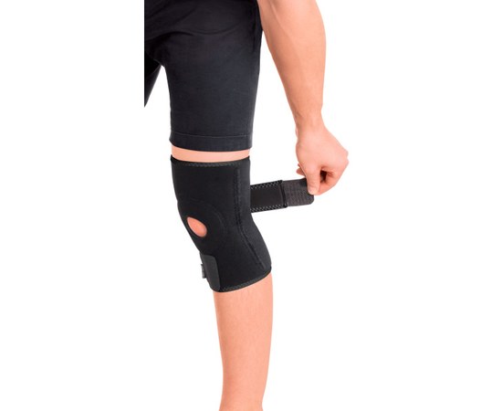 Изображение  Бандаж для коленного сустава с 2-мя ребрами жесткости разъемный неопреновый TIANA Тип 517 (черный) размер 1 32 - 43 см, Размер: 1