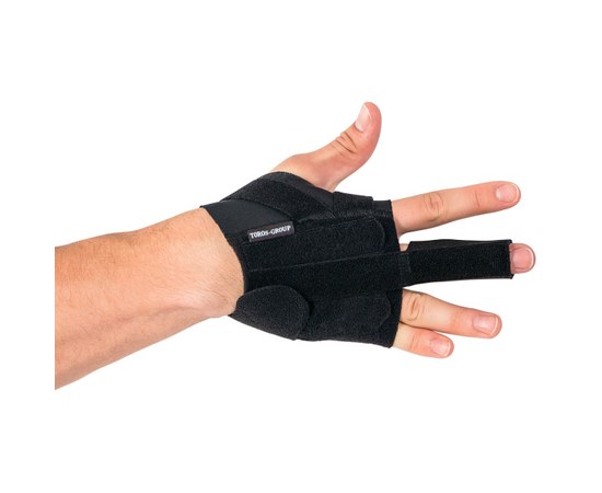 Изображение  Бандаж для фиксации пальцев правой руки TIANA Тип 557 (черный) размер 3 22,5 – 25 см, Размер: 3