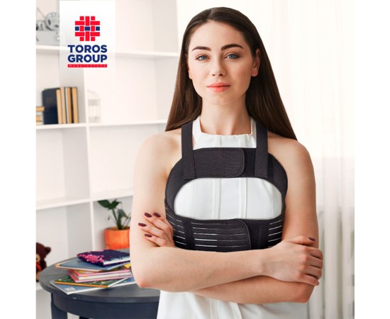 Изображение  Chest bandage for women, cellular Toros-Group Type 155-F (black) size 5 111 - 120 cm, Size: 5