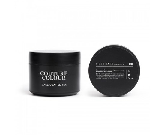 Зображення  База для гель-лаку Couture Colour Fiber Base 30 мл FB 00 Clear, Об'єм (мл, г): 30, Цвет №: 00