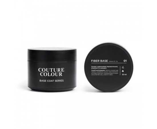 Изображение  Base for gel polish Couture Color Fiber Base 30 ml, FB 01 Clear Milk, Volume (ml, g): 30, Color No.: 1