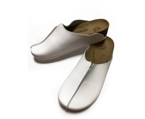 Изображение  Clog "Wellness" on a cork sole Kodi 20086855, (genuine leather, white, river 39), Size: 39, Color: white
