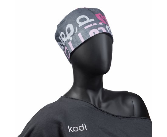 Зображення  Шапочка жіноча для майстра Kodi 20095697, сіра з текстом (р. 59), Розмір: 59, Колір: сірий