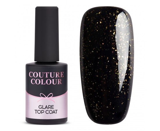 Изображение  Top coat for gel polish with a shimmer without a sticky layer Couture Color Glare Top Coat 9 ml, № 03