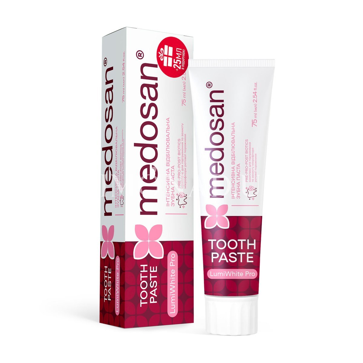 Intensive whitening toothpaste Medosan LumiWhite Pro, 75 ml (sku.80816 ) ➤ Buy at 126₴ with delivery in Ukraine